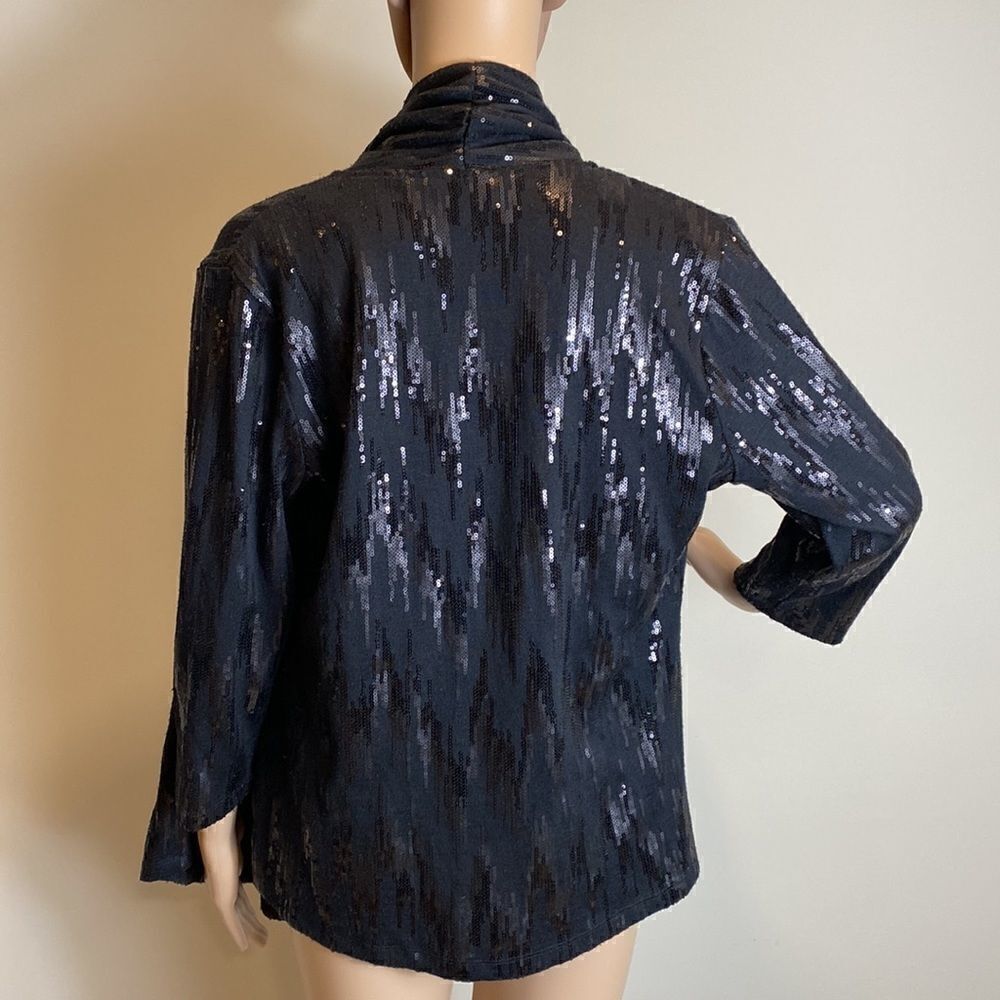 Laura Ashley draped open front sequin cardigan size S - Picture 5 of 9